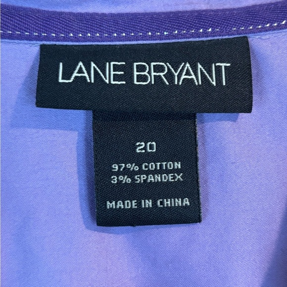 Lane Bryant Purple Button-Front Blouse • Plus Size 20 • 97% Cotton / 3% Spandex - Picture 2 of 9